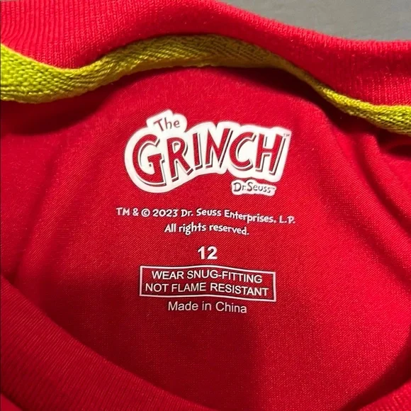 Festive Red and White Grinch Pajama Set - Picture 2 of 2